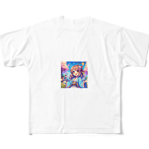 Colorful girl / type1 フルグラフィックTシャツ