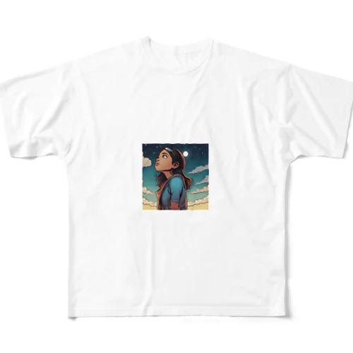 The girl who looks at the sky フルグラフィックTシャツ