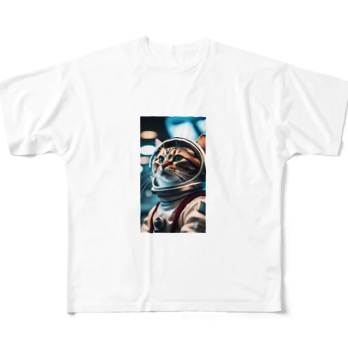 旅立つ宇宙猫 All-Over Print T-Shirt