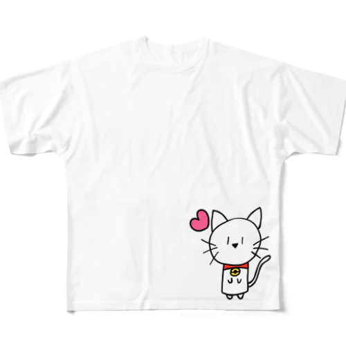 ねこ日和（白猫） All-Over Print T-Shirt