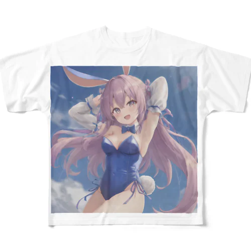 萌え可愛いうさ耳少女♪ All-Over Print T-Shirt