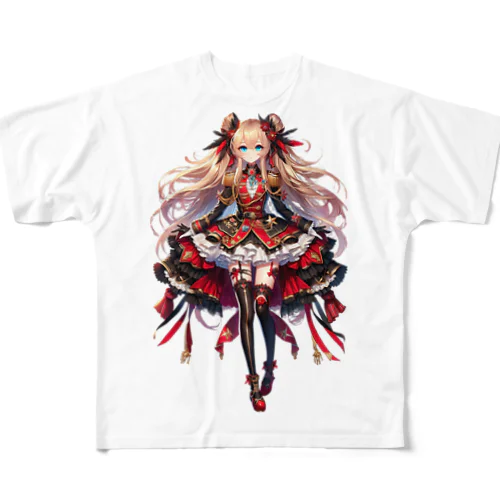 星降る夜の軍服姫 フルグラフィックTシャツ