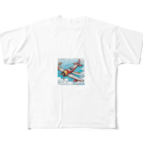 飛行機 フルグラフィックTシャツ