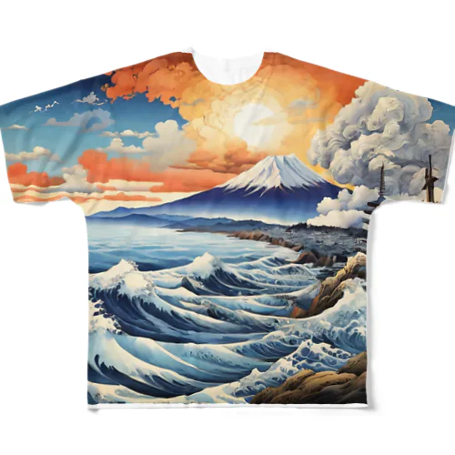 富士山 All-Over Print T-Shirt