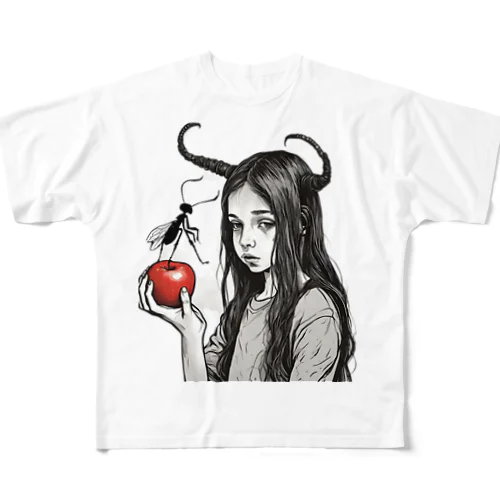 林檎カマキリちゃん3 フルグラフィックTシャツ