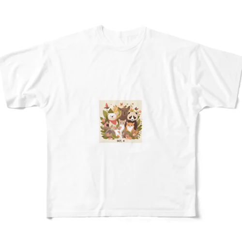 記念日 10月4日 - 動物愛護の日 All-Over Print T-Shirt