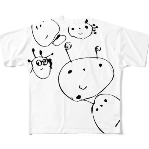 かわいいおえかき フルグラフィックTシャツ