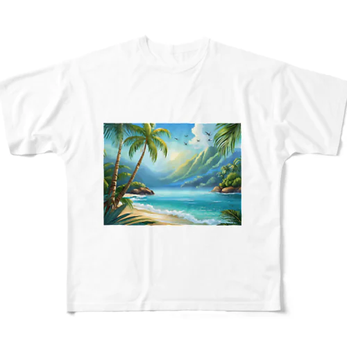 南国の静かな海 フルグラフィックTシャツ