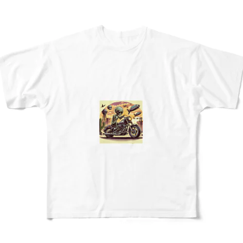 バイク宇宙人 All-Over Print T-Shirt