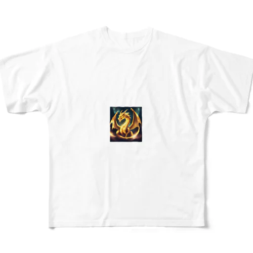 神々しいドラゴン フルグラフィックTシャツ