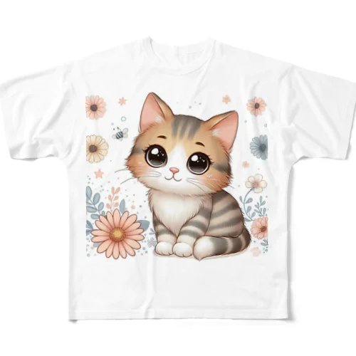 癒しと可愛さが溢れるネコちゃん All-Over Print T-Shirt