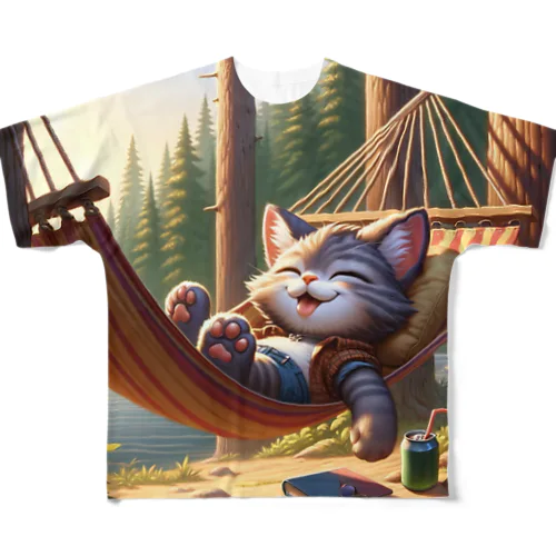 cat camper ハンモック フルグラフィックTシャツ