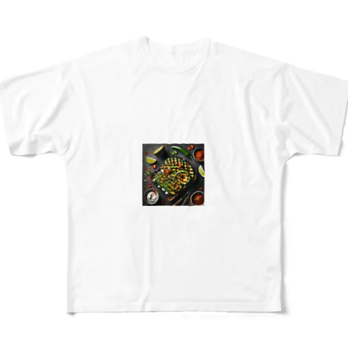 炭焼きアボカドとハラペーニョのトースト All-Over Print T-Shirt