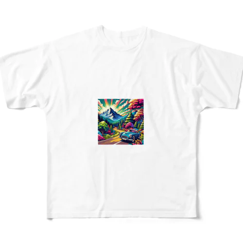 山のドライブ All-Over Print T-Shirt