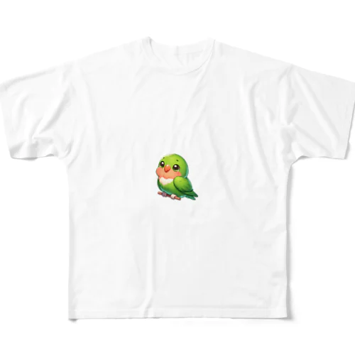 鮮やかなグリーンカラーのセキセイインコ All-Over Print T-Shirt