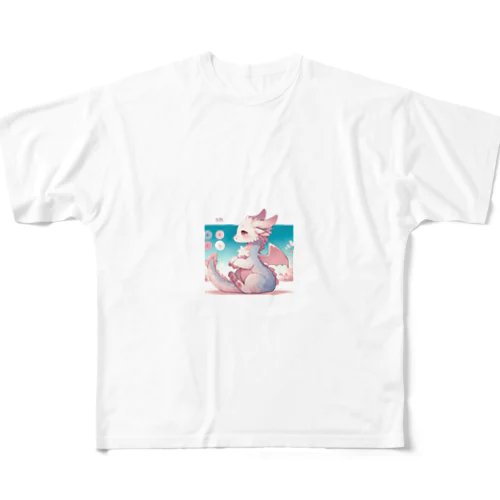 ドラゴンがかわいらしいキャラ All-Over Print T-Shirt