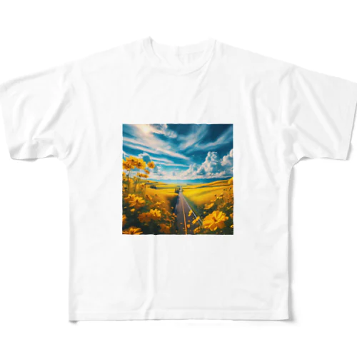 幸せの黄色い道 All-Over Print T-Shirt