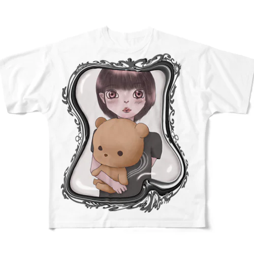 鏡越しの少女 フルグラフィックTシャツ