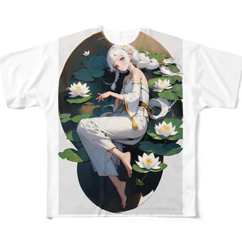 蓮花の少女 フルグラフィックTシャツ