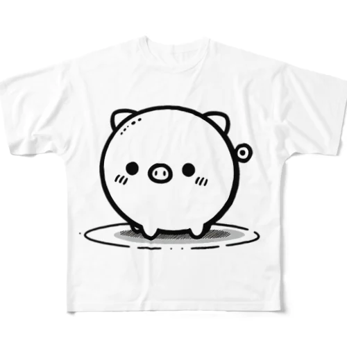 まんまる🐷ぶたちゃん😍 フルグラフィックTシャツ