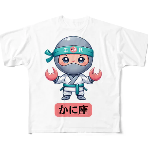 可愛らしい忍者キャラクターの12星座シリーズ第4弾（かに座） All-Over Print T-Shirt