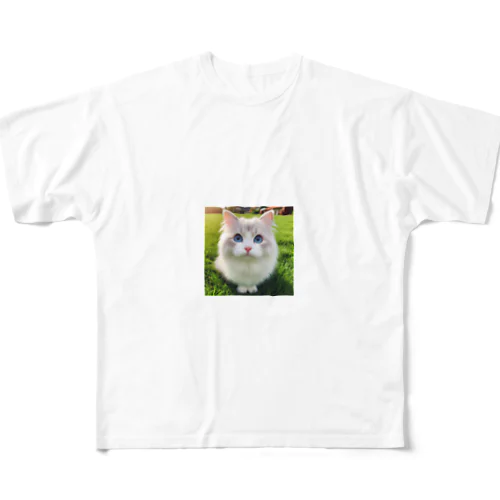 Blue eyes cat2 「猫」 All-Over Print T-Shirt