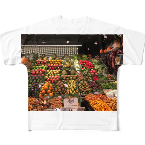 スペインの市場 フルグラフィックTシャツ