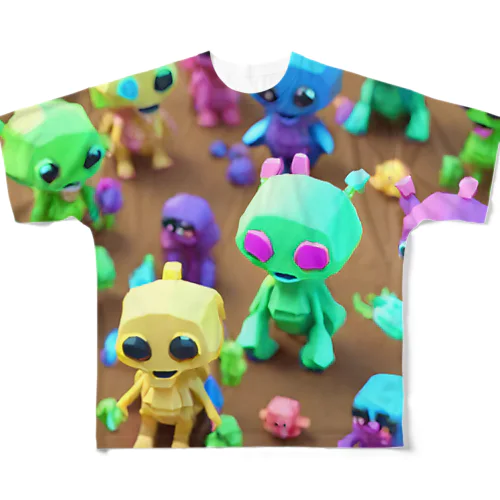 集まれKAWAii宇宙人 All-Over Print T-Shirt