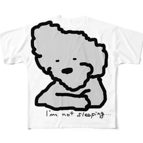 寝てたのに寝てないという犬 All-Over Print T-Shirt