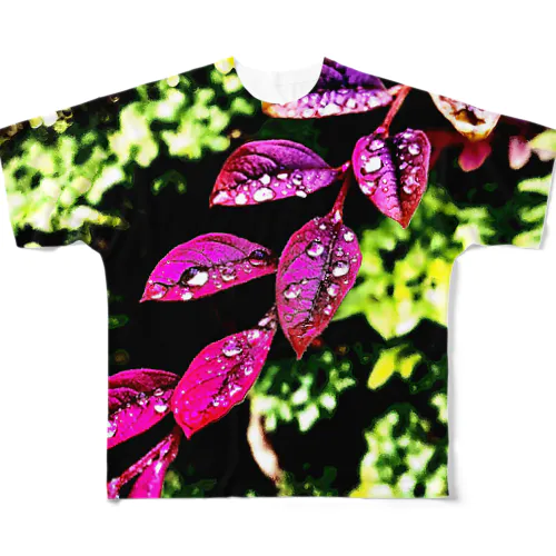 Purple leaves フルグラフィックTシャツ