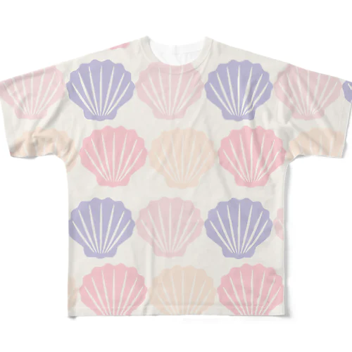 貝殻 All-Over Print T-Shirt