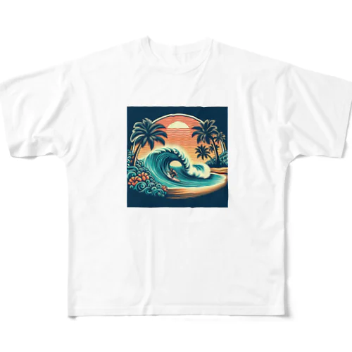 ALOHAハワイアングッズ フルグラフィックTシャツ