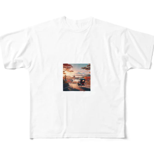 人力車 フルグラフィックTシャツ