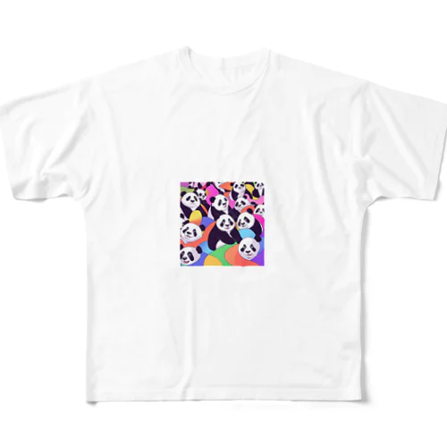 カラフルパンダ大集合！ All-Over Print T-Shirt