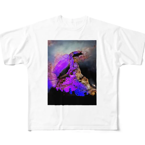 紫の洞窟 フルグラフィックTシャツ