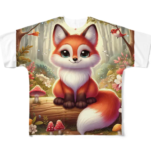 beautiful fox フルグラフィックTシャツ