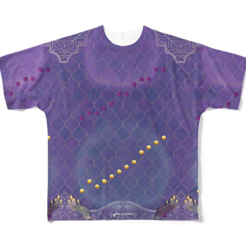 【Witchy PURPLE / ウィッチー • パープル】月暦 x 魔女 All-Over Print T-Shirt