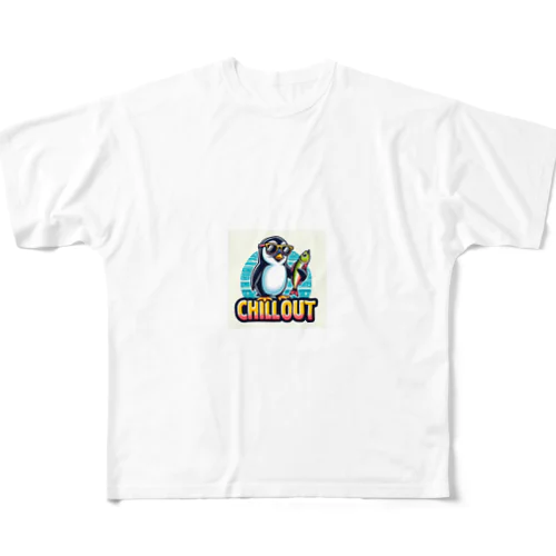 かっこいいペンギン フルグラフィックTシャツ