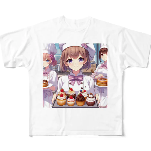 【#いろなの】見習いパティシエ フルグラフィックTシャツ