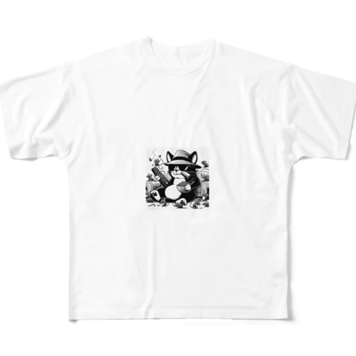 白摂生なネコ All-Over Print T-Shirt