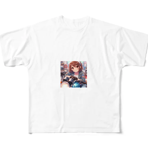 バイク女子　ばくおん系 All-Over Print T-Shirt