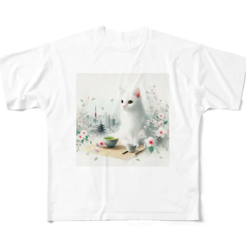 東京と猫 All-Over Print T-Shirt