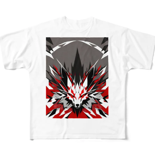闘志の炎、愛を捨てた狐の瞳 All-Over Print T-Shirt