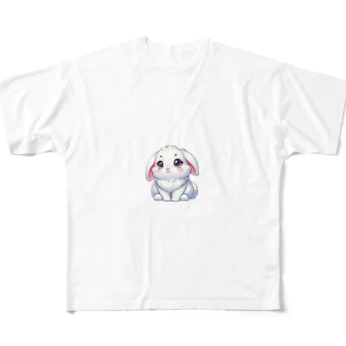 まんマル　うさぴ フルグラフィックTシャツ