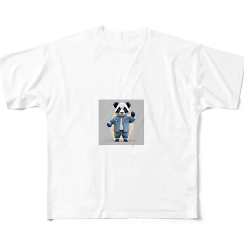  ヴィンテージデニムジャケットパンダ All-Over Print T-Shirt