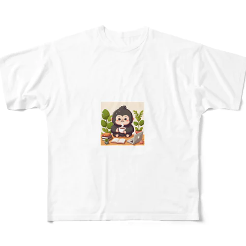 ほっこりコーヒーごりら君 All-Over Print T-Shirt