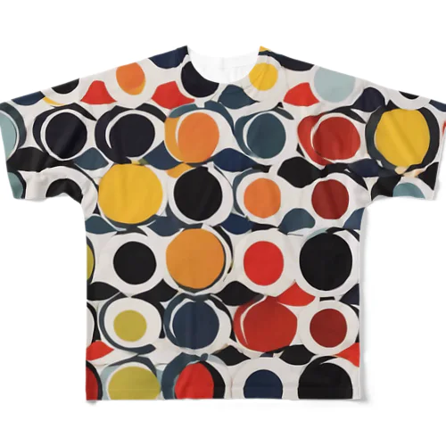 北欧　ドット柄　マリメッコ風　Scandinavian dot pattern フルグラフィックTシャツ