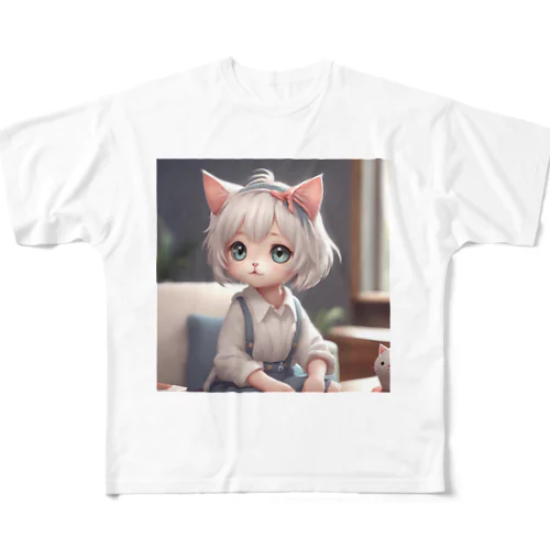 かわいねこ子さん All-Over Print T-Shirt