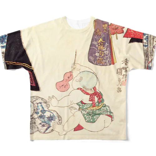 赤ちゃん　七夕 豊歳五節句遊 / Tanabata Bountiful Year Five Festivals Play All-Over Print T-Shirt