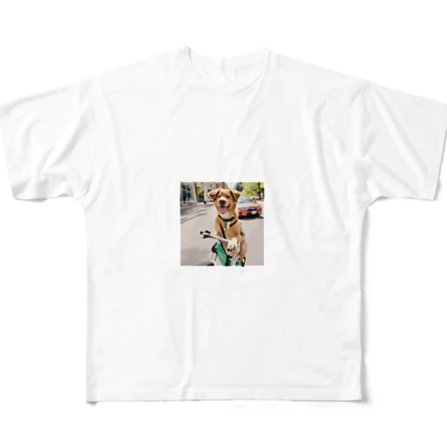 犬 フルグラフィックTシャツ